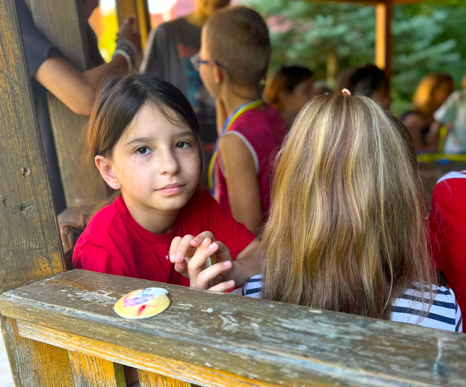 Young Ukrainian girl at summer camp